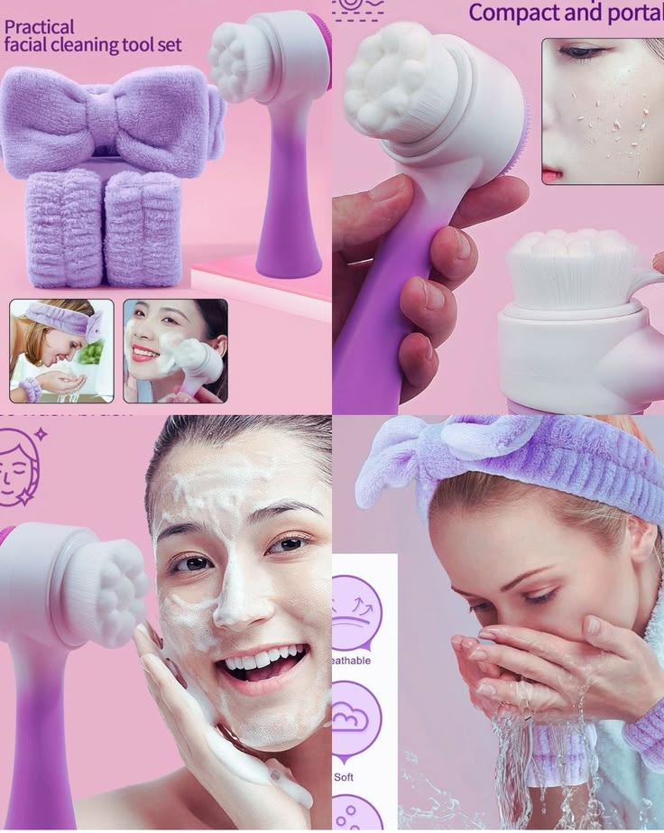Facial rotating skin brush