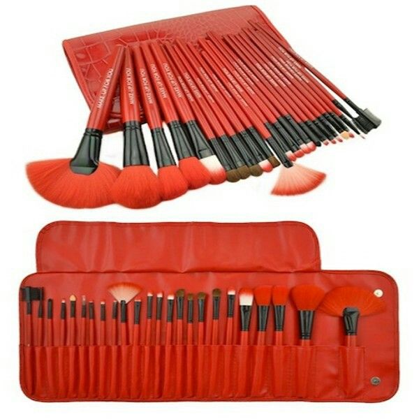 Leather skin preffessional high quality make up brushes