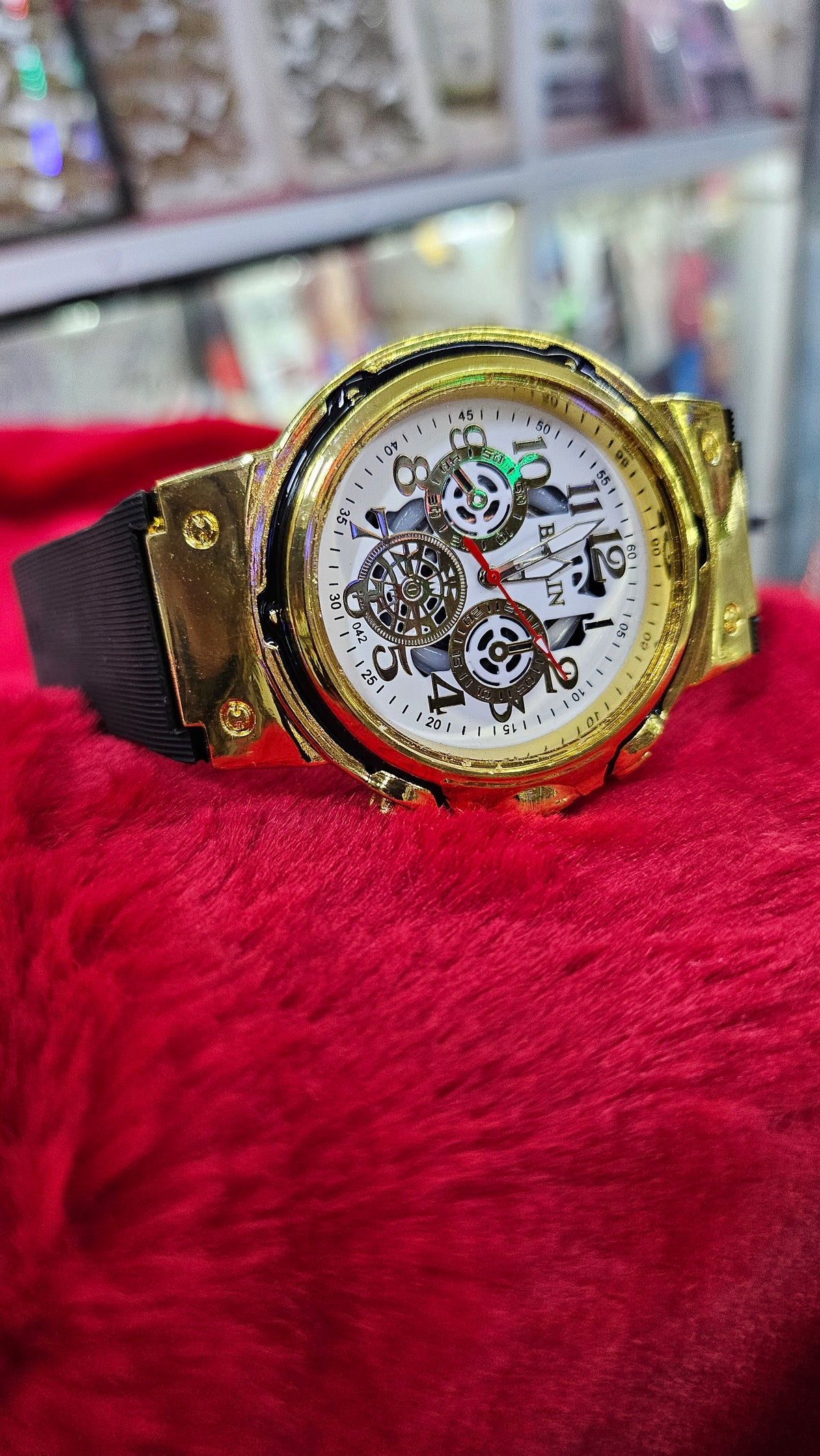 Luxury Gold Skeleton Chronograph Men's Watch