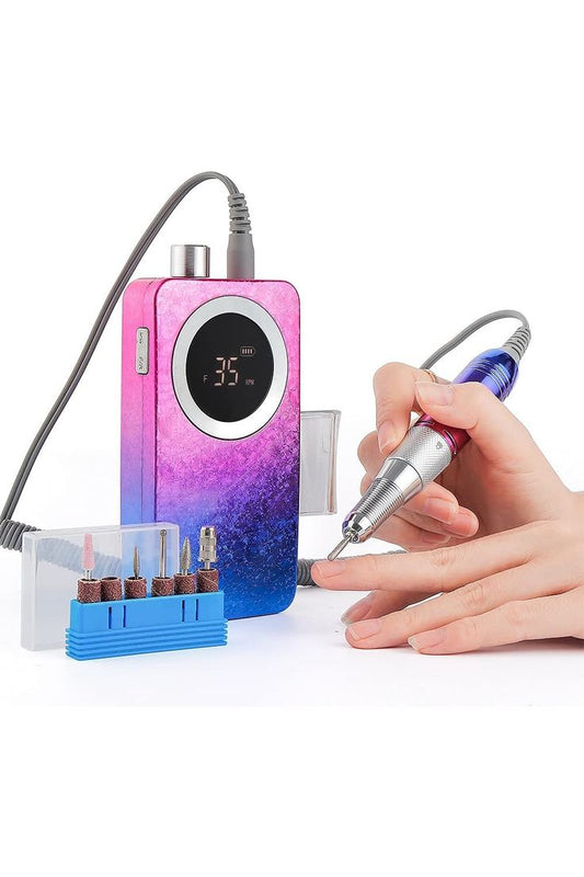 Electric portable rechargeable nail drill