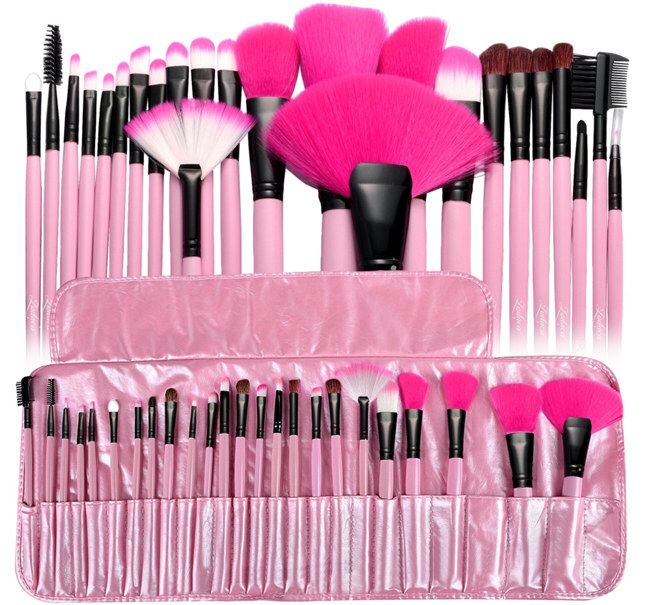 Leather skin preffessional high quality make up brushes